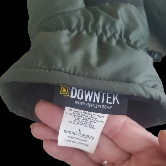 NWT LL Bean Water-repellent Down Winter Gloves 100% Goatskin Leather Palms - Picture 5 of 5